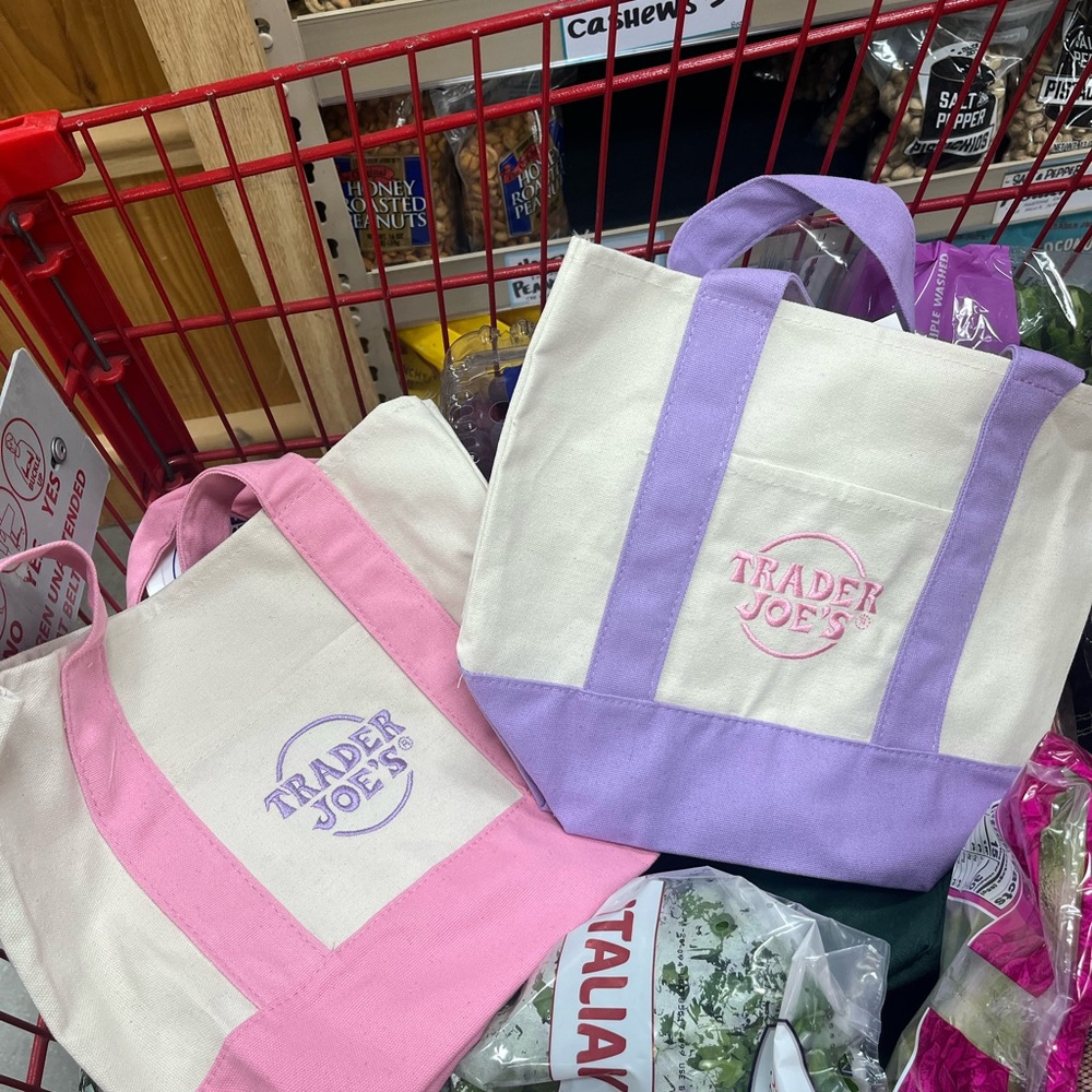 Pink and Purple Canvas Tote Bags